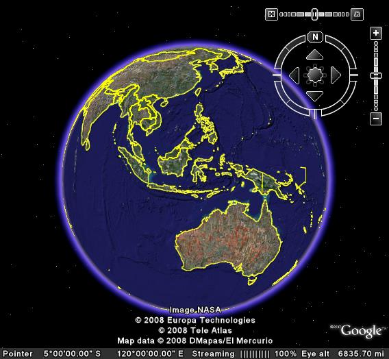 Buka aplikasi Google earth